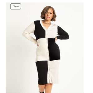 Colorblock Cardigan Dress